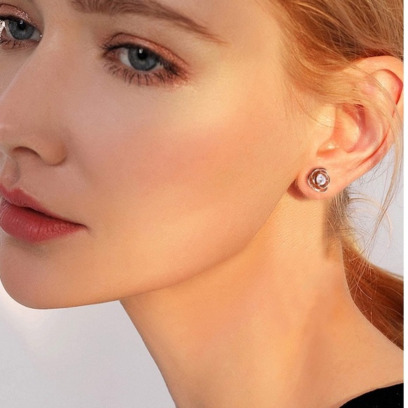 Enchanted Rose Beauty and Beast Earrings - Picture 3 of 7